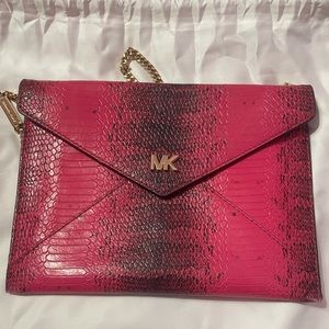 Michael Kors Medium Envelope Clutch- Ultra Pink